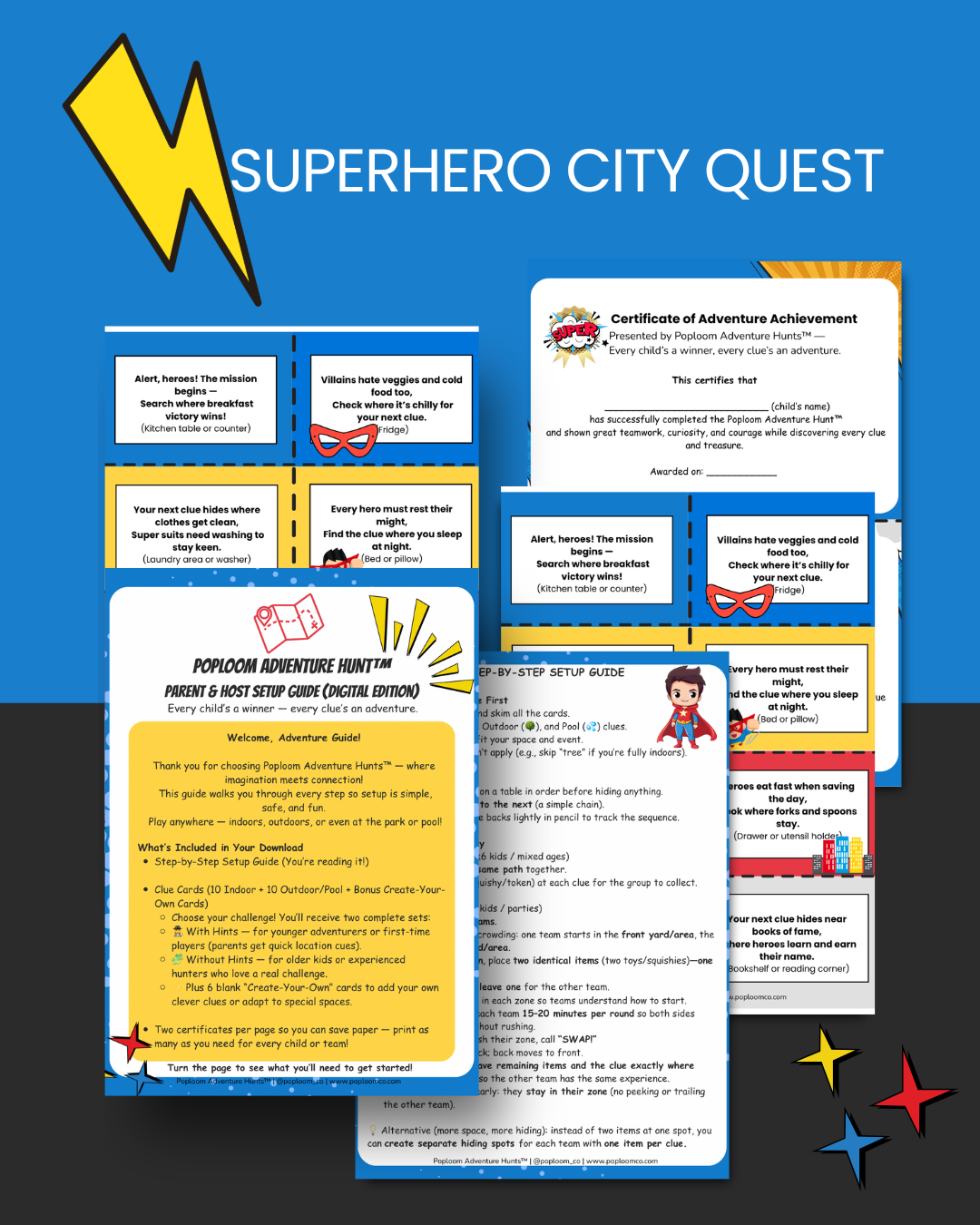 Superhero City Quest — Printable Scavenger Game (Digital Download)
