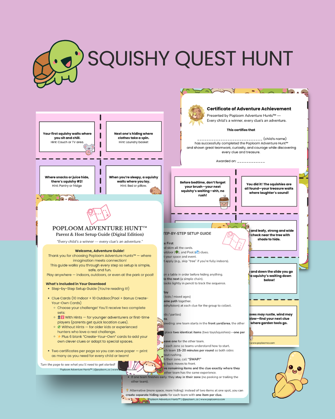 Squishy Quest Adventure — Kawaii Printable Scavenger Hunt (Digital Download)