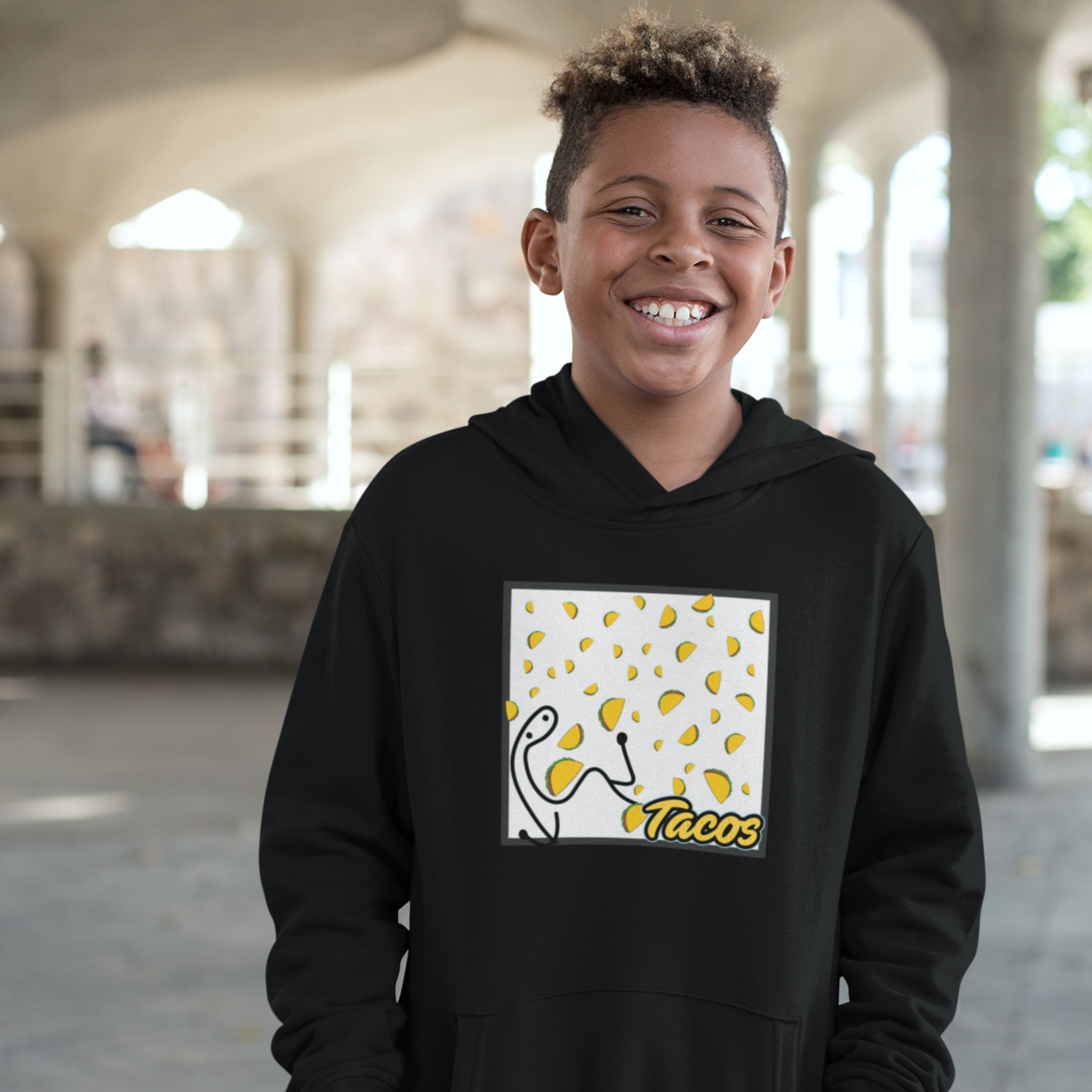 “It’s Raining Tacos” Funny Youth Hoodie – Meme Food Sweatshirt | Poploom & Co