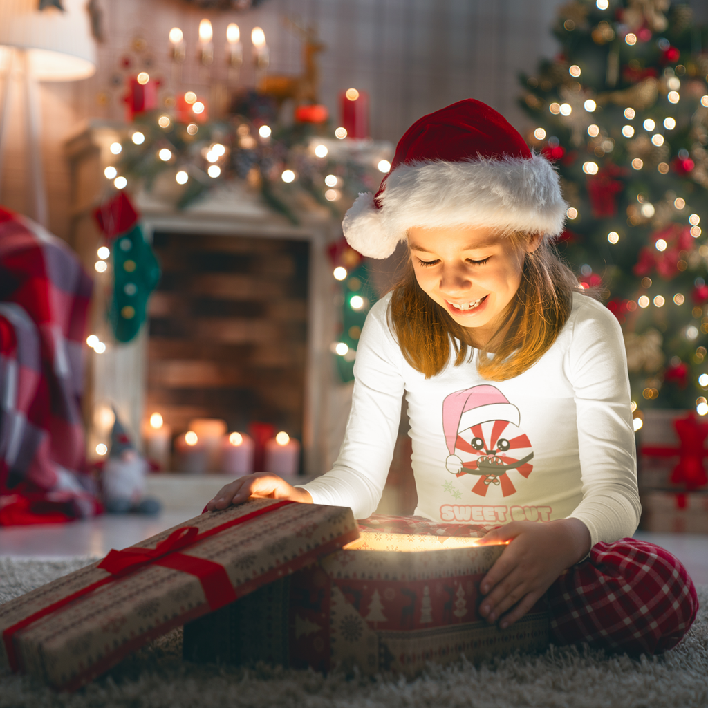 Sweet but Twisted Candy Cane Youth Long Sleeve Shirt – Kawaii Holiday Vibes!